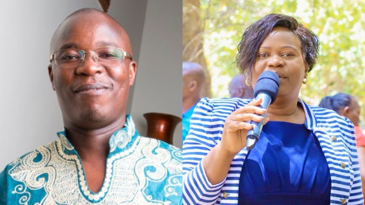 A collage photo of Charles Odhiambo and Homa Bay Governor Gladys Wanga.