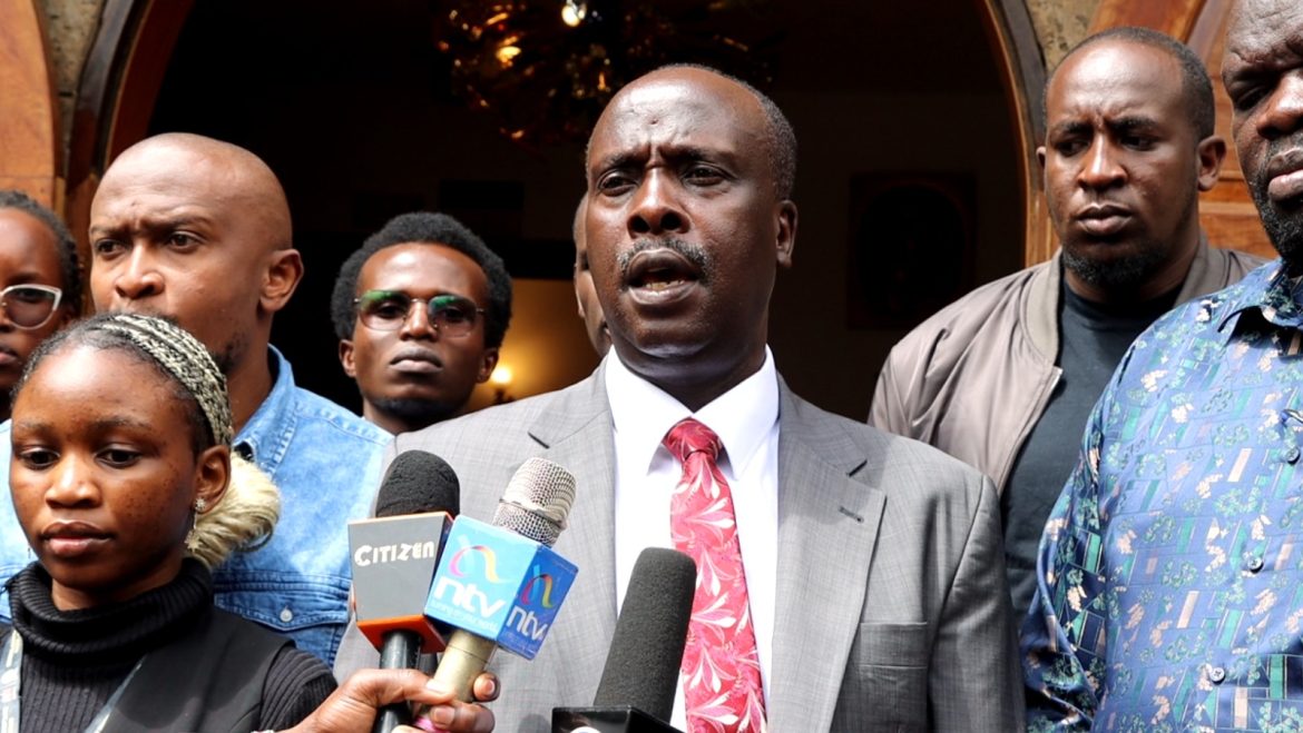 Danstan Omari Lawyer Danstan Omari speaking at Lee Funeral Home on Friday, April 25, 2025