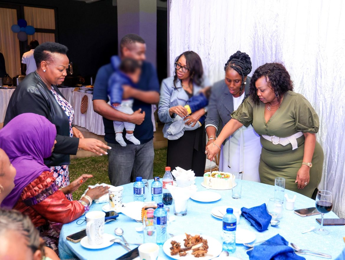 Nakuru Governor Susan Kihika and her husband Sam Mburu at a party to welcome her back to Kenya with her twins on Friday, April 25, 2025. PHOTO/@HonMoses_Kuria/X