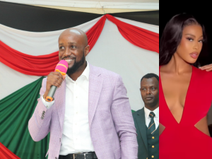 A collage photo of Kasarani MP Ronald Karauri and Tanzanian socialite Nana Dollz