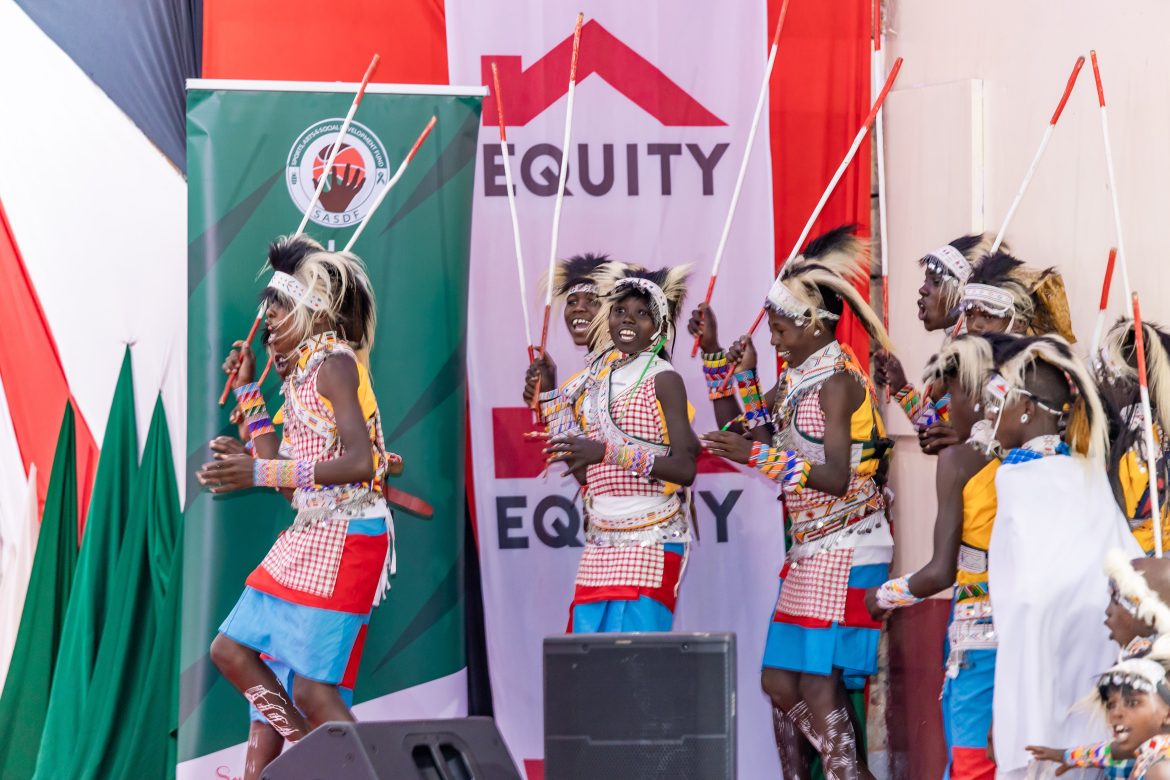Narok Comprehensive from Rift Valley perfom African traditional cultural group dance at Meru School during the Kenya Music Festival nationals