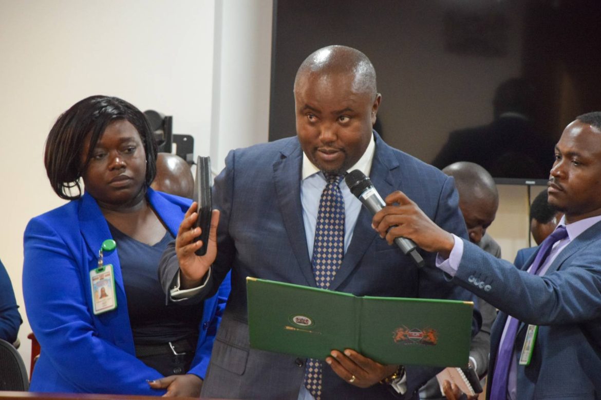 Energy PS Alex Wachira takes oath when he appeared before the National Assembly Public Accounts Committee (PAC)